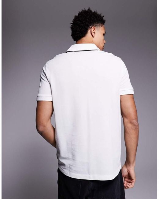 ARMANI EXCHANGE Gray Logo Polo Shirt for men