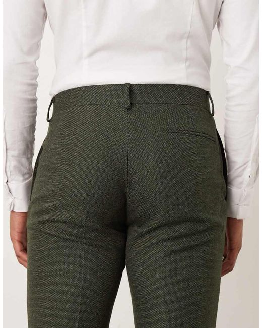 ASOS Green Skinny Suit Trousers for men