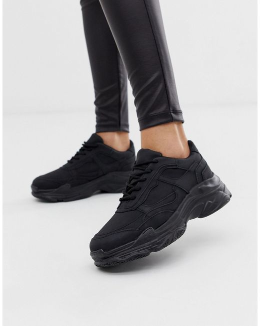 Public Desire Black Blend Colour Drenched Chunky Trainers