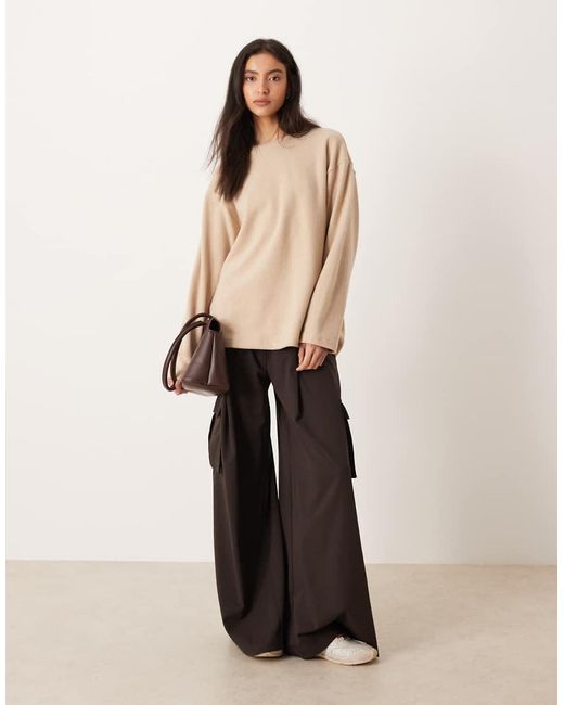 ASOS Natural Supersoft Long Sleeve Skater Tee