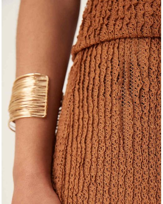 ASOS Broek Met Textuur En Wijde Pijpen in het Brown