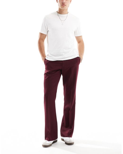 ASOS Purple Smart Fla Trousers for men