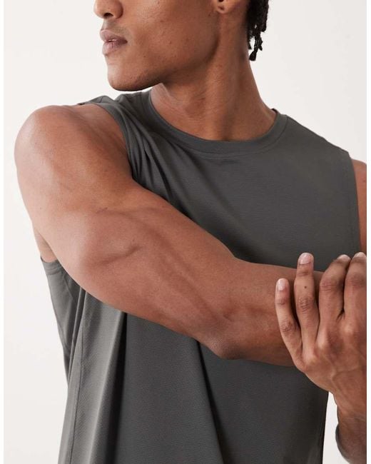 4505 Gray Icon Quick Dry Mesh Training Tank Top for men