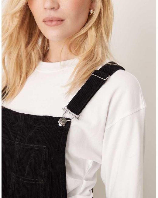 Free People Black Relaxed Cord Dungarees