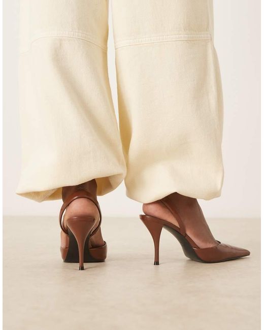Mango Natural Sling Back Pointed Heel