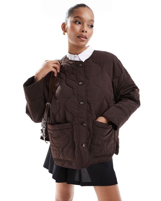 Object Brown Onion Quilted Front Pocket Bomber