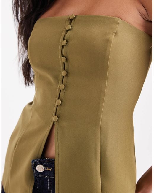ASOS Multicolor Button Front Bandeau Top
