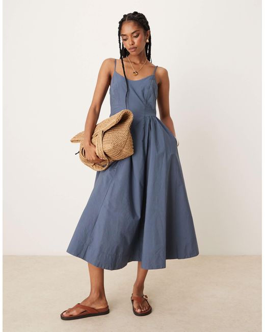 Threadbare Blue – midikleid