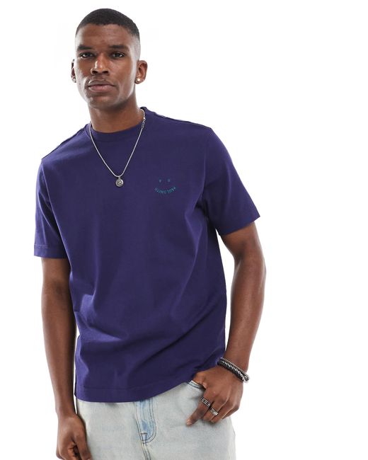 Paul Smith Purple Relaxed Fit Heavyweight Logo T-shirt for men