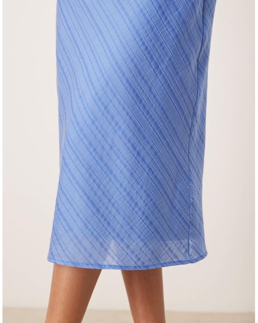 Motel Blue Elayna Chiffon Stripe Midi Dress