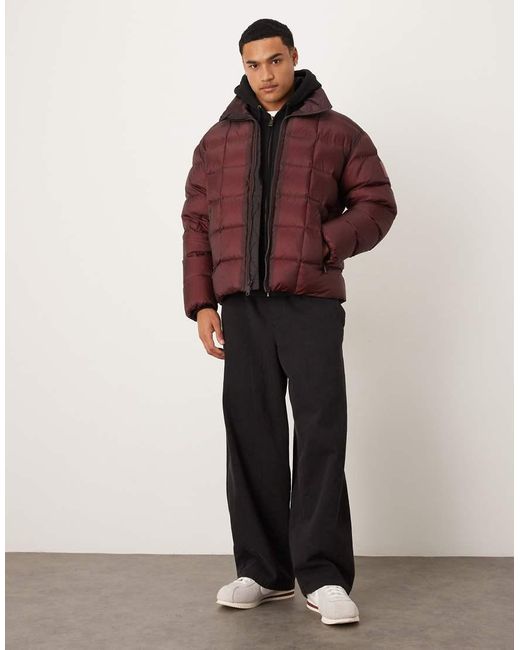 Calvin Klein Red Ripstop Quilted Two-tone Puffer Jacket for men