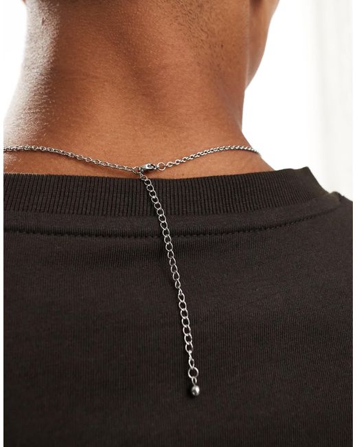 ASOS – farbene festival-halskette mit ovalem kunstperlen-anhänger in Black für Herren