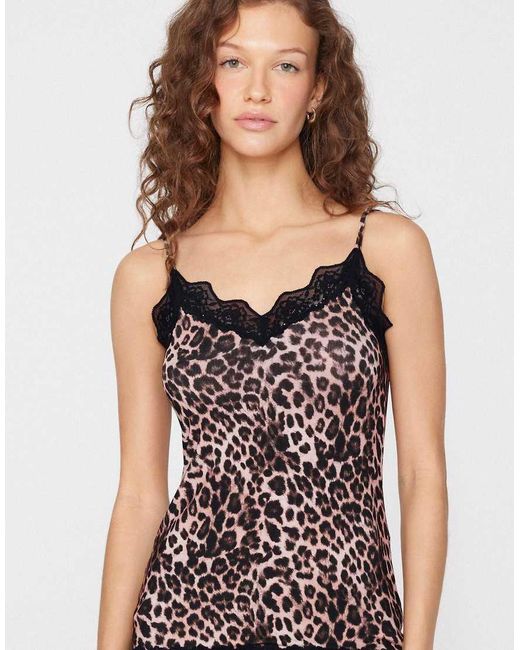Tezenis Black V-Neck Camisole With Lace Insert