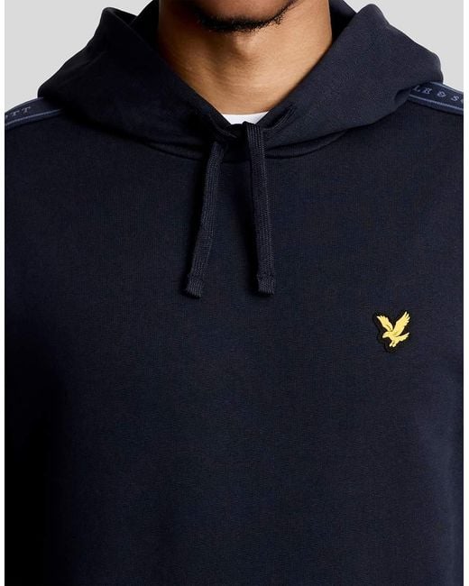 Lyle & Scott Blue Mid Layers Jacquard Tape Hoodie for men