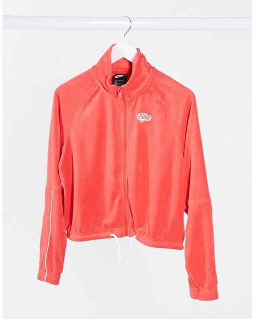 Nike – kurze retro-trainingsjacke aus ftee in Rot | Lyst DE