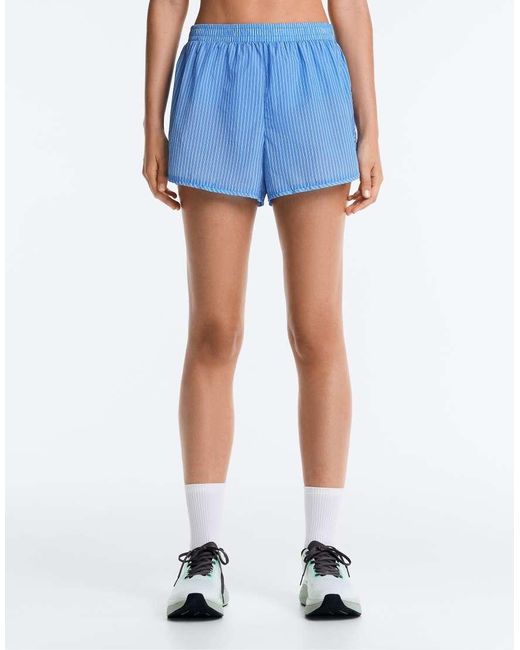 Oysho Blue Striped Technical Shorts