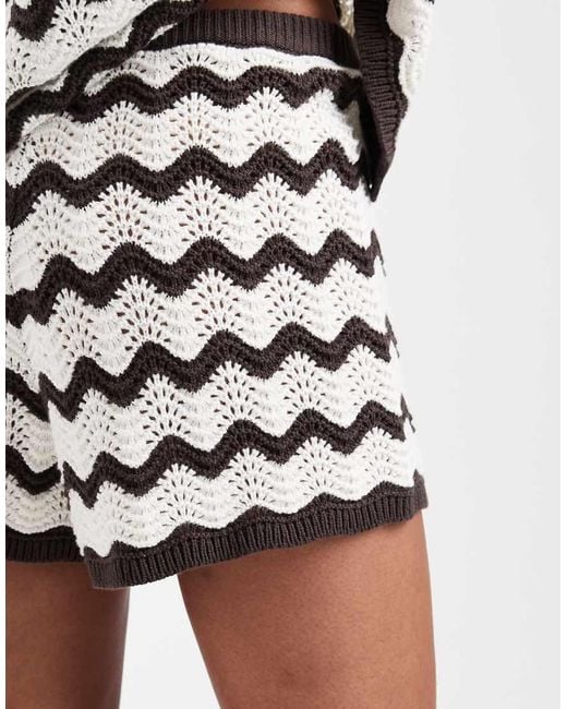 4th & Reckless White Crochet Knit Beach Shorts