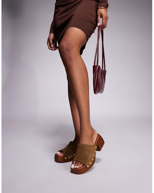 Schuh Green Exclusive Via Heeled Clog Sandals