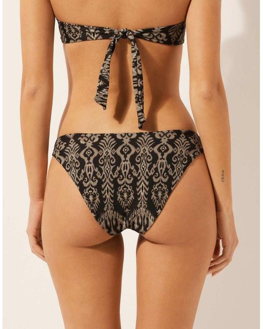 Calzedonia Black Bikini Bottoms Golden