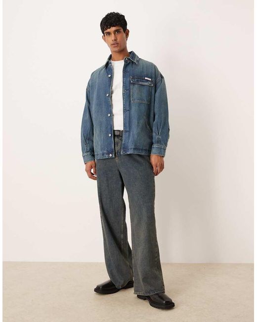 Calvin Klein Blue Oversized Denim Jacket for men