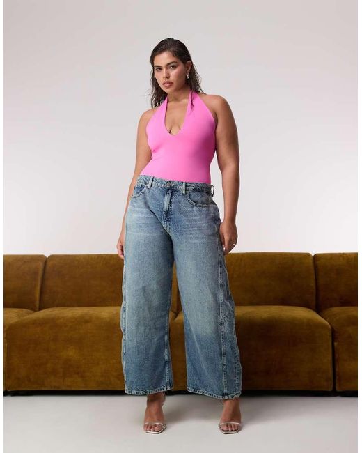 Body Modellante Color Sorbetto Ai Frutti Di Bosco Con Scollo A V di GOOD AMERICAN in Multicolor