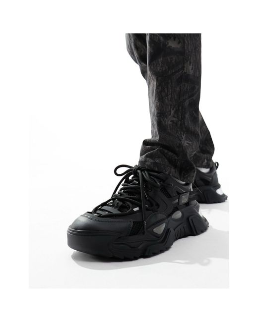 Kingly - sneakers nere con suola spessa di Steve Madden in Black da Uomo