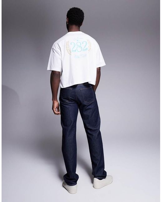 ASOS White Cropped Oversized T-shirt With Sport Graphic for men