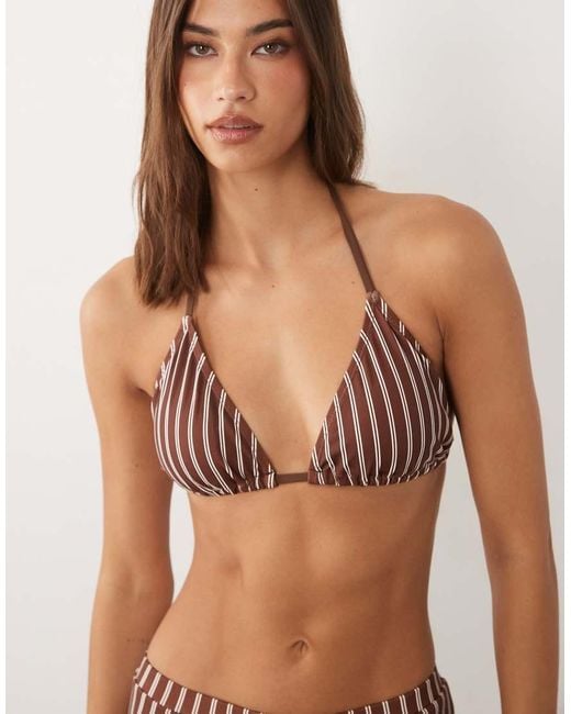 4th & Reckless Green Halterneck Triangle Bikini Top
