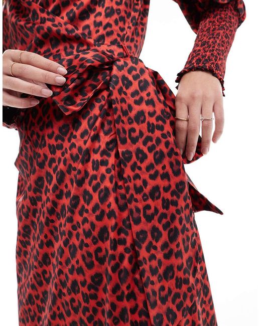 Glamorous Shirred Cuff Wrap Maxi-Dress