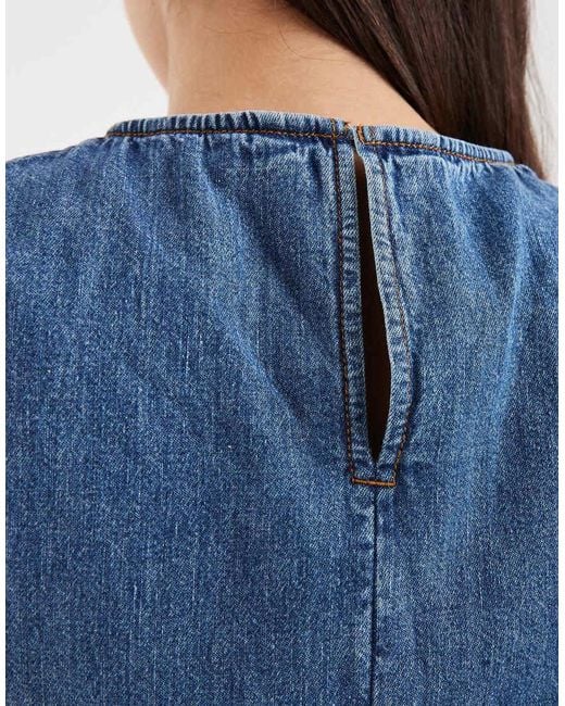 Tommy Hilfiger Blue A-Line Chambray Mini Dress