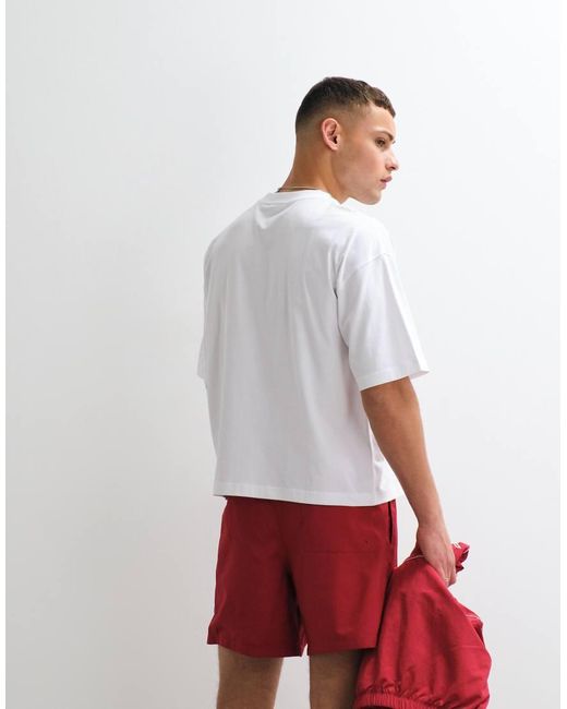 ASOS Red Oversized T-Shirt With Front Text Graphic for men