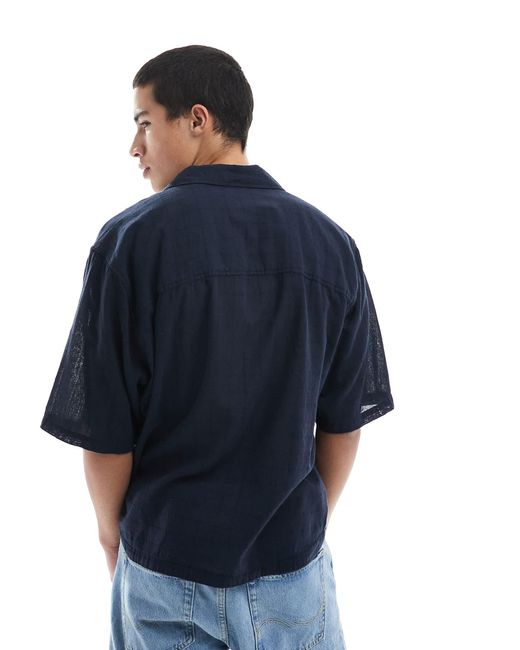 Chemise décontractée en tissu texturé avec col à revers Only & Sons pour homme en coloris Blue