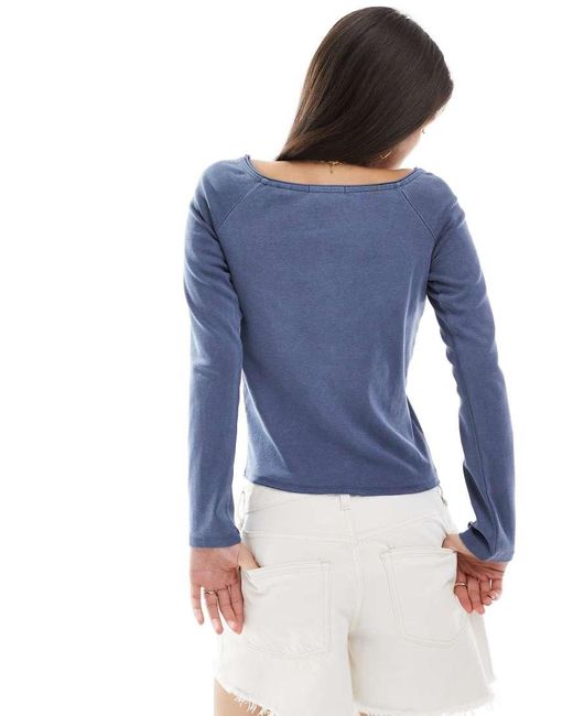 Superdry Blue Bardot Off Shoulder Top