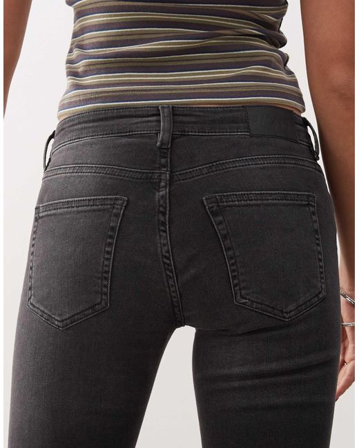 Monki Black Katsumi Low Waist Boot Cut Flare Jeans