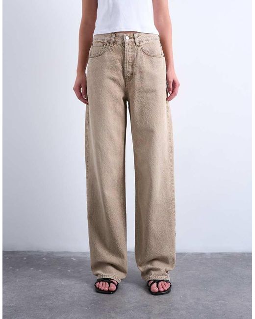 TOPSHOP Natural Column Mid Rise Jean