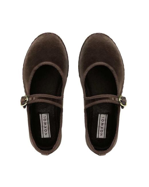 Nokwol Brown Mel Velvet Mary Janes