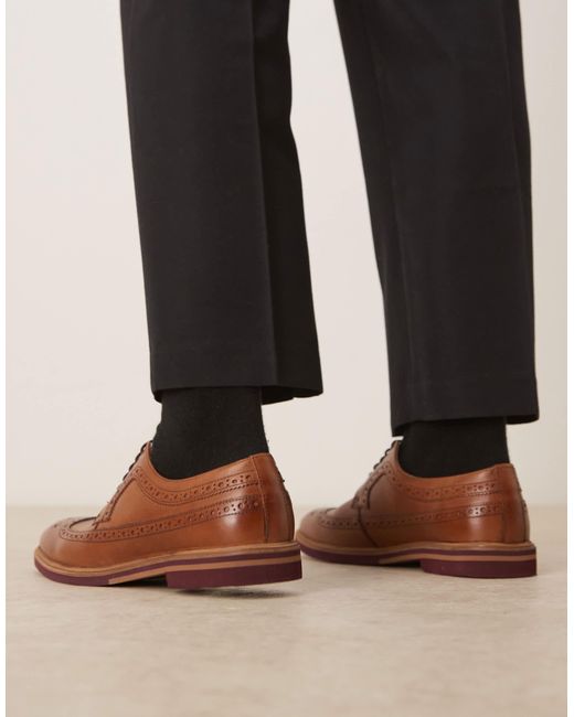 ASOS Brown Lace Up Brogue Derby for men