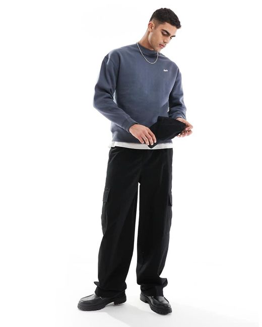 Pull&Bear Blue Stwd Sweatshirt for men