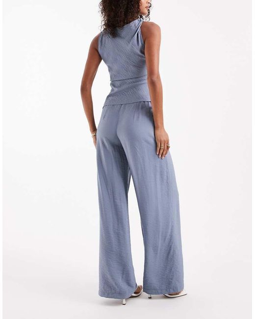 ASOS Blue Relaxed Straight Leg Trousers Co-Ord