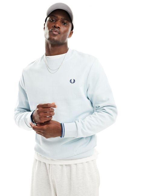 Fred Perry White Crew Neck Sweatshirt for men