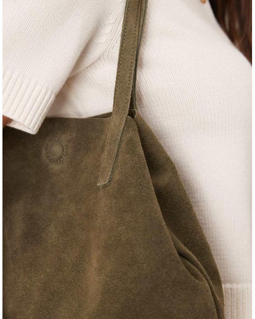 Barney's Originals Green Suede Tote Bag