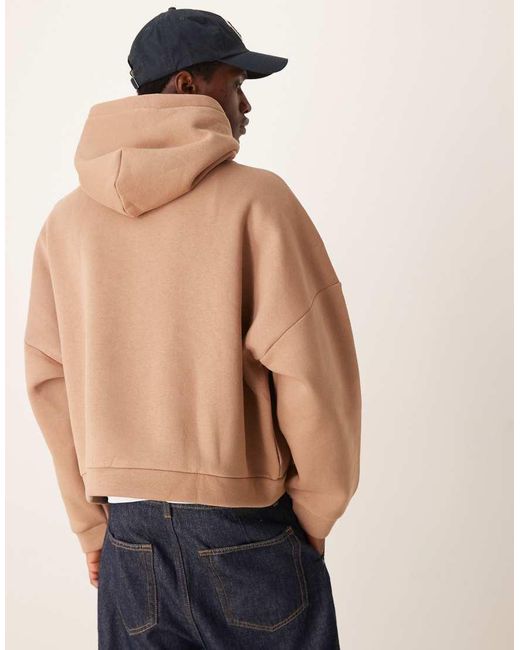 ASOS Natural Extreme Oversized Cropped Hoodie for men