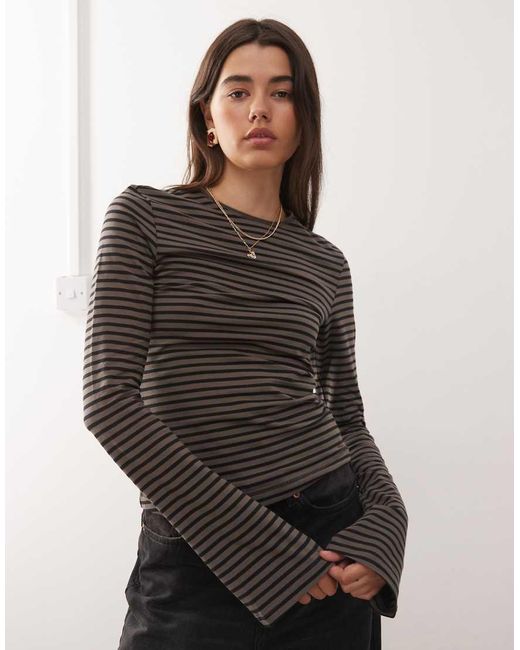 Weekday Black Flare Long Sleeve Top