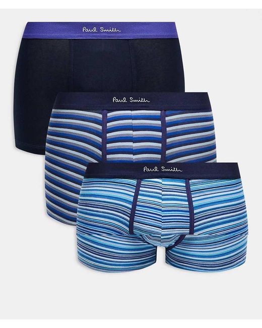 Pack De 3 Calzoncillos A Rayas De Colores Con Logo De Paul Smith Paul Smith de hombre de color Blue