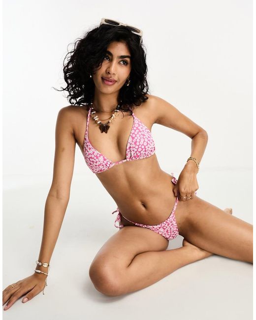 & Other Stories Pink Halter Bikini Top