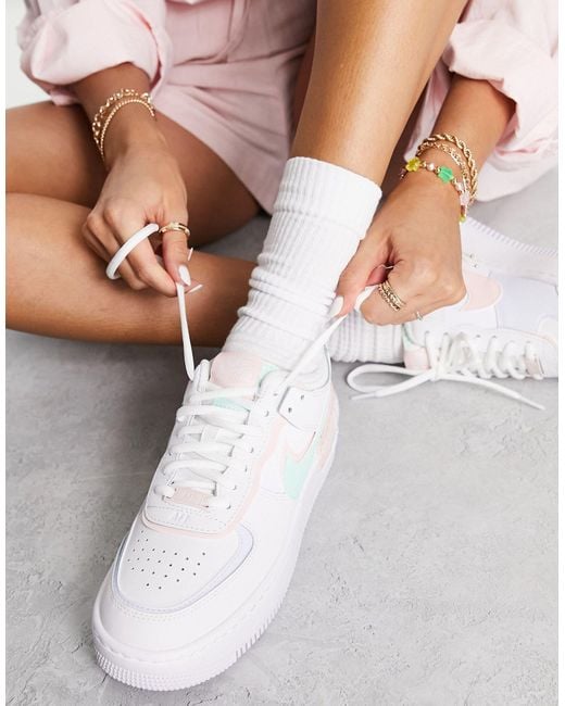 Air force 1 shadow - baskets - , menthe et rose Nike en coloris Blanc | Lyst