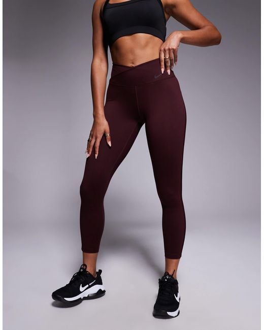 Nike Purple Nike One Training Dri-fit 7/8 leggings