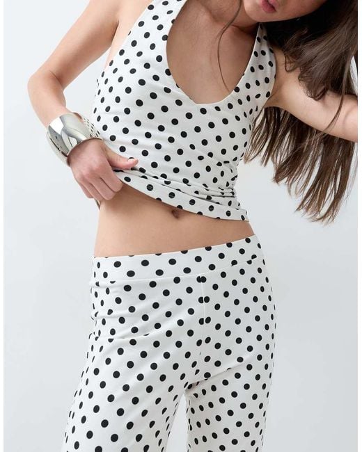 ASOS White Polka Dot Capris Legging Co-Ord