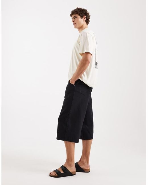 Redefined Rebel Natural Eddie Loose Fit Long Line Shorts for men