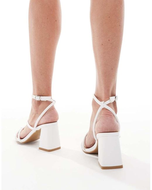 SEQWL Pink Dandelion Strappy Block Heeled Sandals